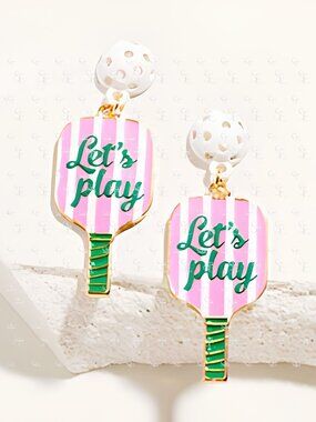 Pickleball Paddle Earrings Let’s Play Sporty Jewelry